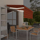 Vidaxx auvent rideau extensible manuellement LED 3,5x2,5 m orange marron