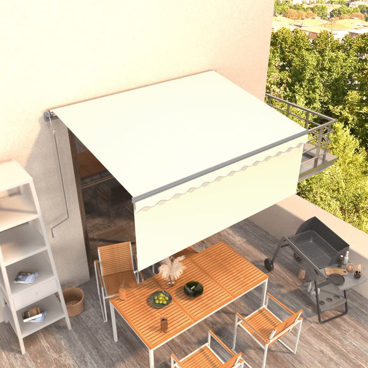 Auvent Vidaxx store enrouleur à extension automatique 3,5x2,5 m couleur crème