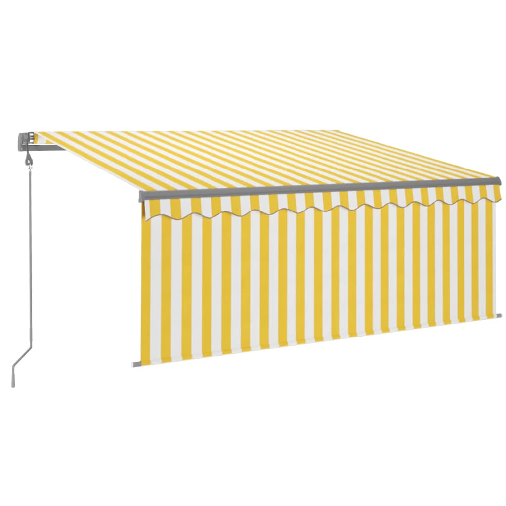 Vidaxx auvent store enrouleur extensible automatique 3,5x2,5 m jaune et blanc