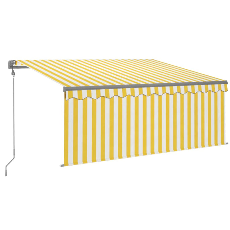 Vidaxx auvent store enrouleur extensible automatique 3,5x2,5 m jaune et blanc