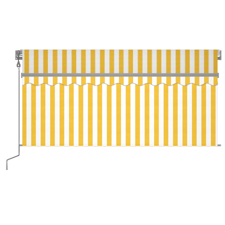 Vidaxx auvent store enrouleur extensible automatique 3,5x2,5 m jaune et blanc