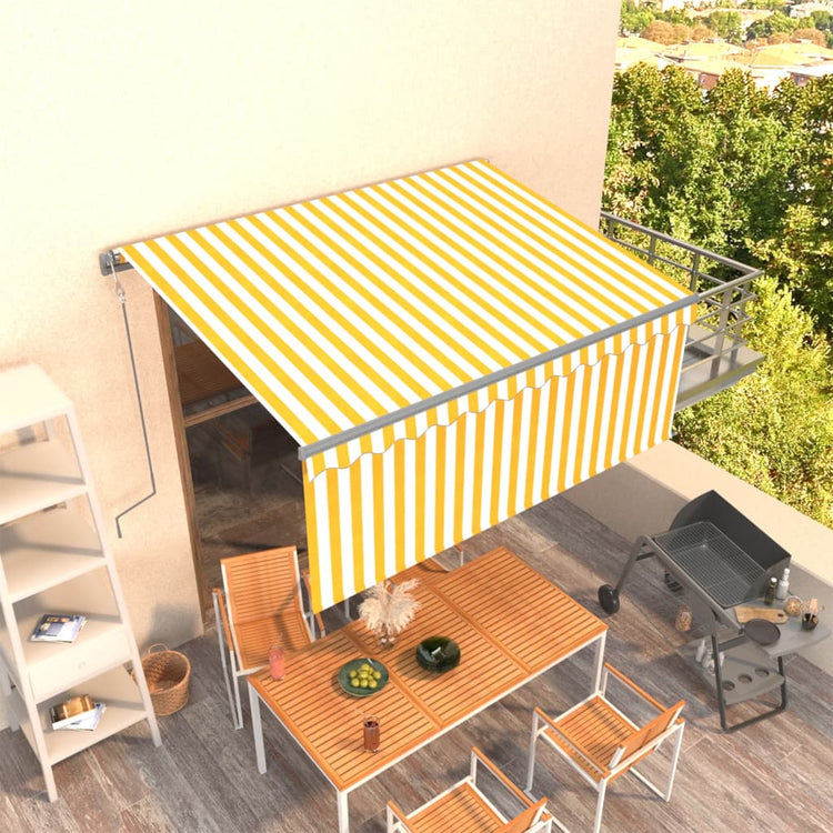 Vidaxx auvent store enrouleur extensible automatique 3,5x2,5 m jaune et blanc