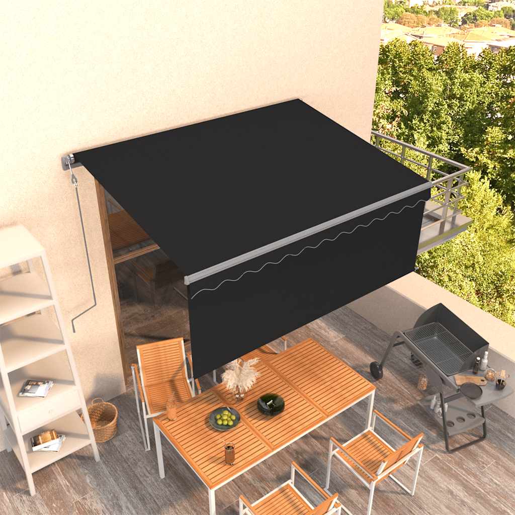Auvent Vidaxx store enrouleur à extension automatique 3,5x2,5 m anthracite