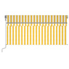 Vidaxl Luifel Capteur de vent à LED aveugle automatique 3,5x2,5 m blanc jaune
