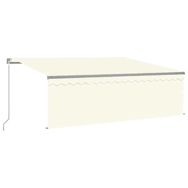 Auvent Vidaxx extensible manuellement avec store enrouleur 4x3 m couleur crème