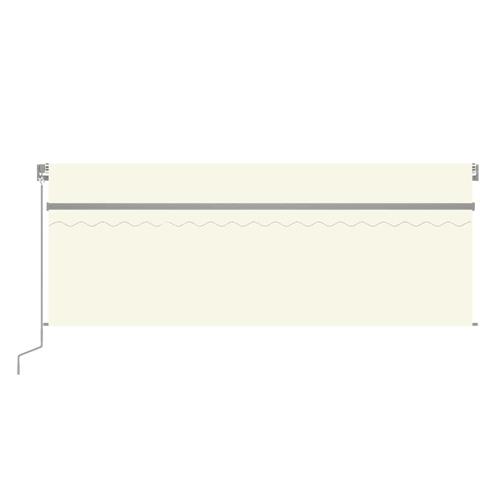 Auvent Vidaxx extensible manuellement avec store enrouleur 4x3 m couleur crème