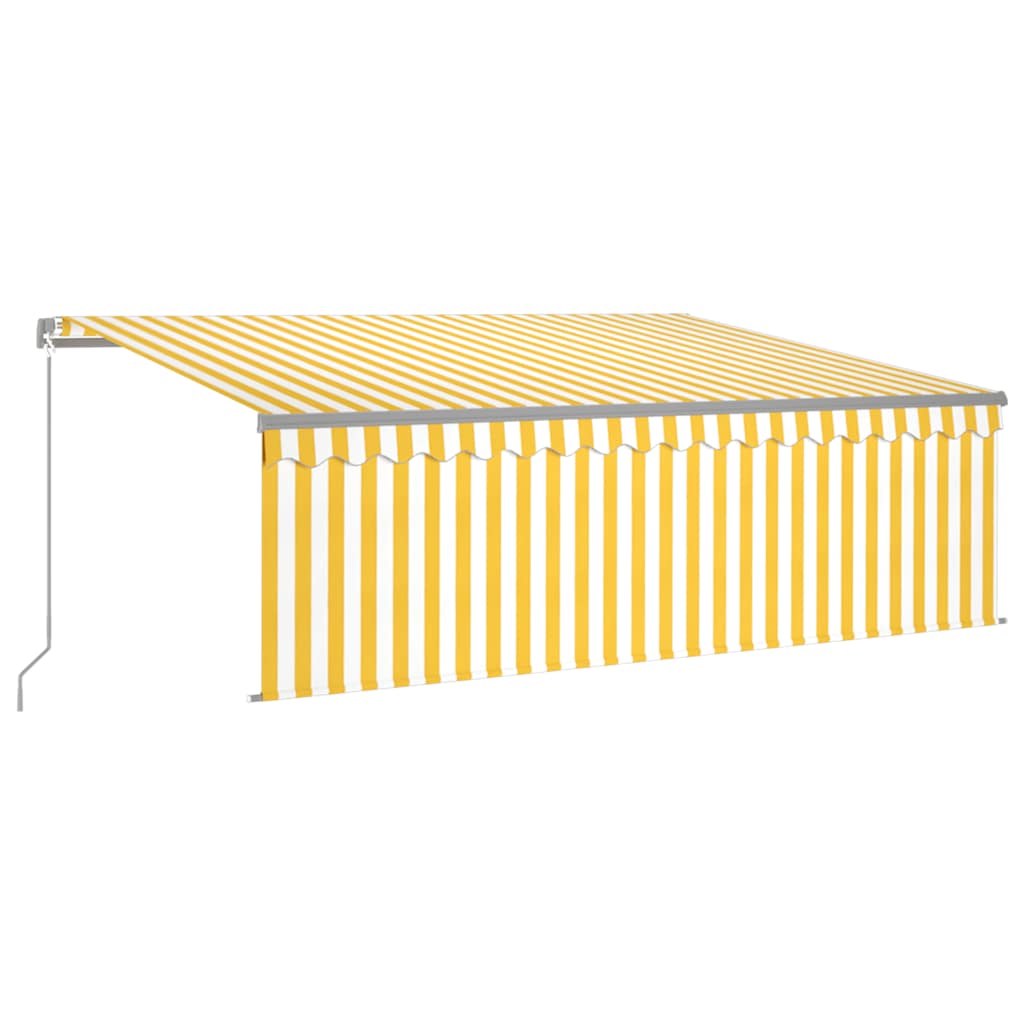 Vidaxl luifel extensible manuellement avec un rouleau aveugle 4x3 m jaune et blanc