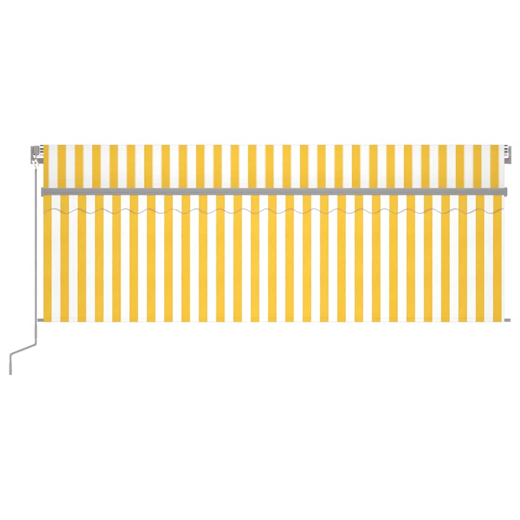 Vidaxl luifel extensible manuellement avec un rouleau aveugle 4x3 m jaune et blanc