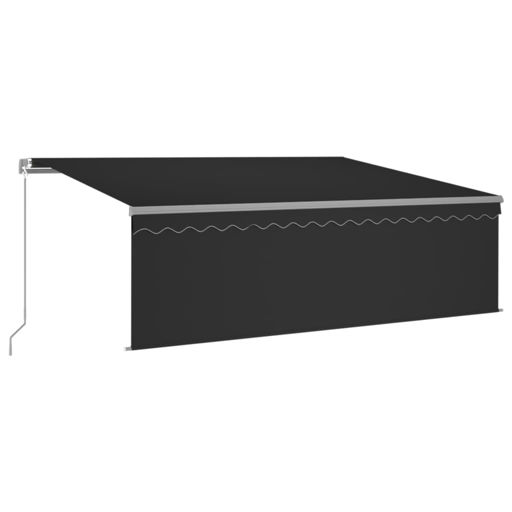 Vidaxl luifel extensible manuellement avec un rouleau aveugle 4x3 m anthracite