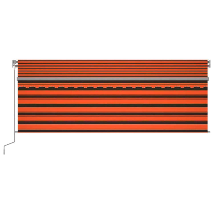 Auvent Vidaxx extensible manuellement avec store enrouleur 4x3 m orange marron