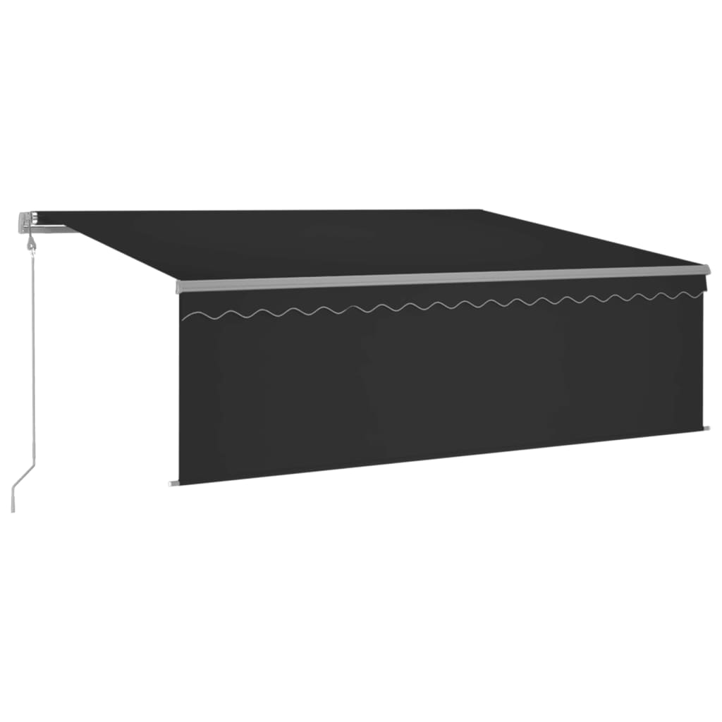 Vidaxl Luifel avec capteur à rouleau à rouleaux, à LED et au vent 4x3 m de couleur anthracite