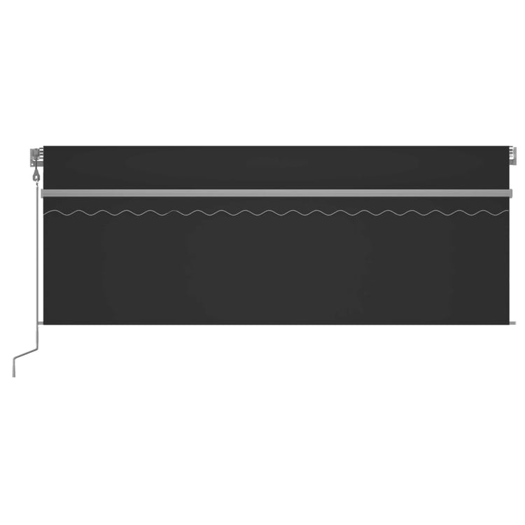Vidaxl Luifel avec capteur à rouleau à rouleaux, à LED et au vent 4x3 m de couleur anthracite