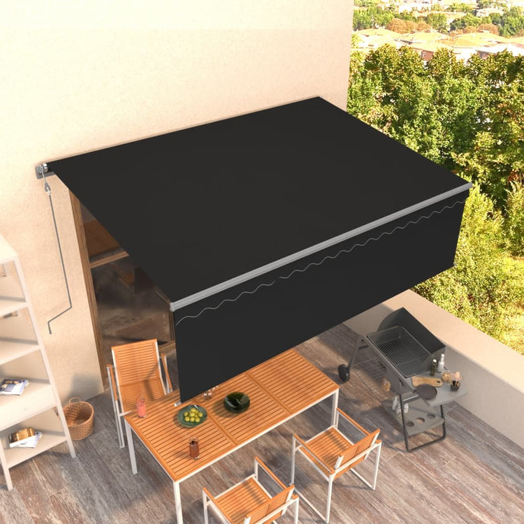 Vidaxl Luifel a automatiquement extensible avec un rouleau aveugle 4,5x3 m anthracite