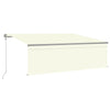 Vidaxl Luifel avec capteur à rouleau à rouleaux, LED et vent 4,5x3 M crème -colored