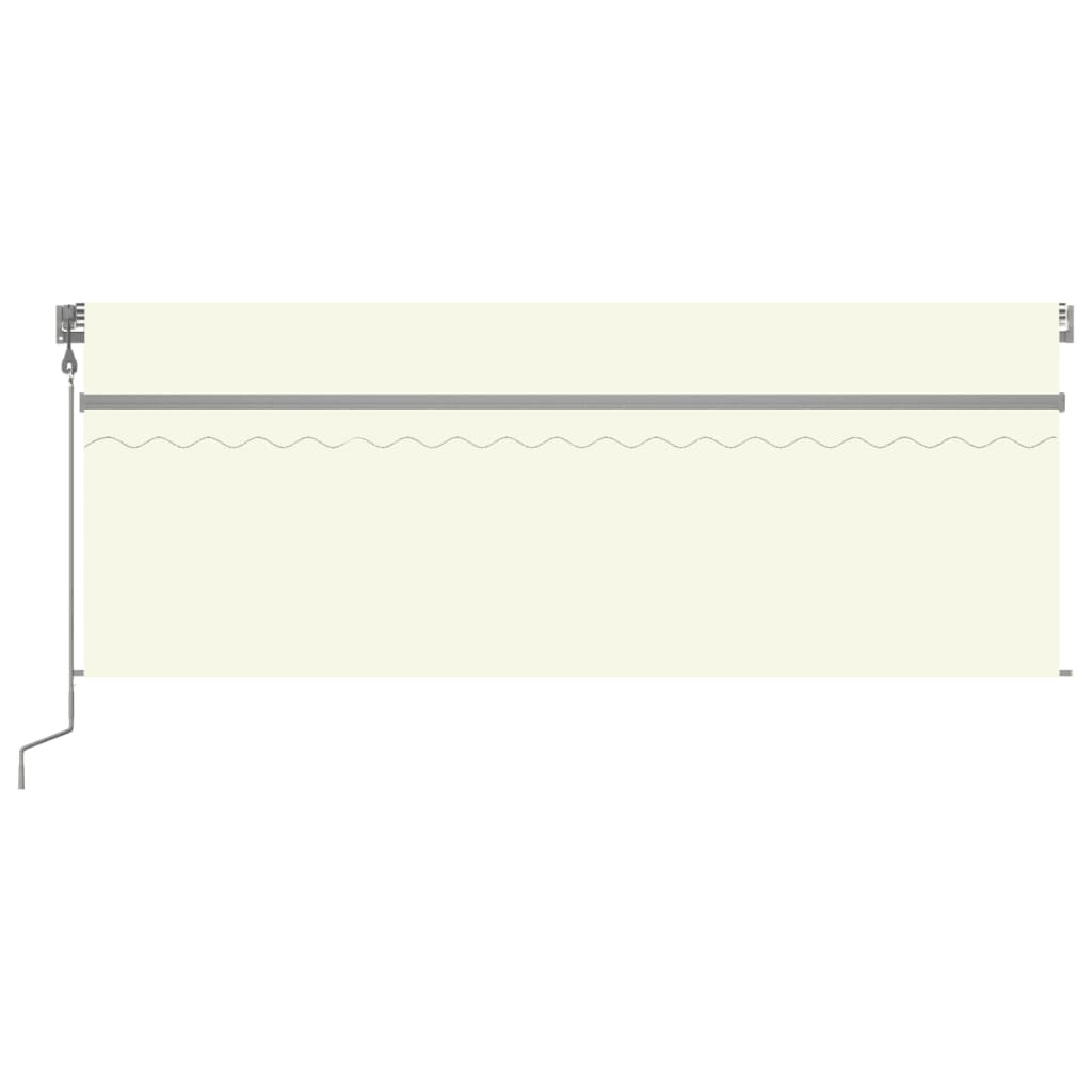 Vidaxl Luifel avec capteur à rouleau à rouleaux, LED et vent 4,5x3 M crème -colored