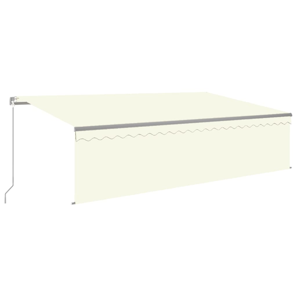 Vidaxl luifel extensible manuellement avec un rouleau aveugle 5x3 m crème -colored