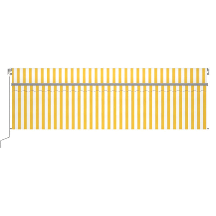Vidaxl luifel extensible manuellement avec un rouleau aveugle 5x3 m jaune et blanc