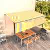Vidaxl luifel extensible manuellement avec un rouleau aveugle 5x3 m jaune et blanc