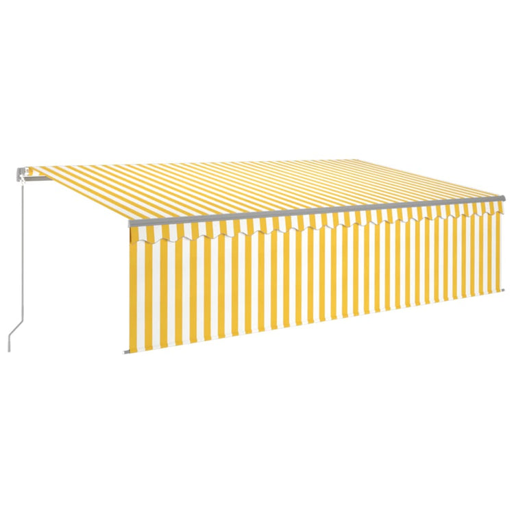 Vidaxl Luifel extensible manuellement avec un rouleau LED 5x3 m jaune blanc