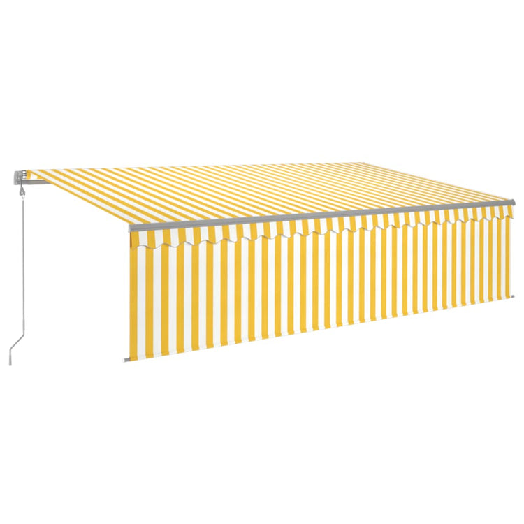 Vidaxl Luifel a automatiquement extensible avec un rouleau aveugle 5x3 m jaune et blanc