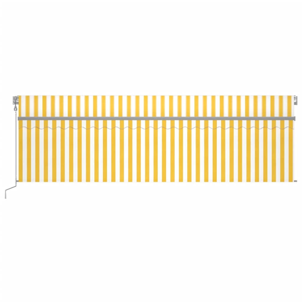 Vidaxl Luifel a automatiquement extensible avec un rouleau aveugle 5x3 m jaune et blanc