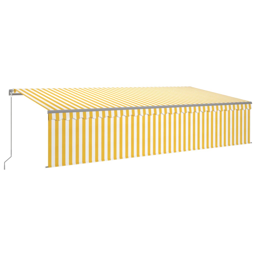 Vidaxl luifel extensible manuellement avec un rouleau aveugle 6x3 m jaune et blanc
