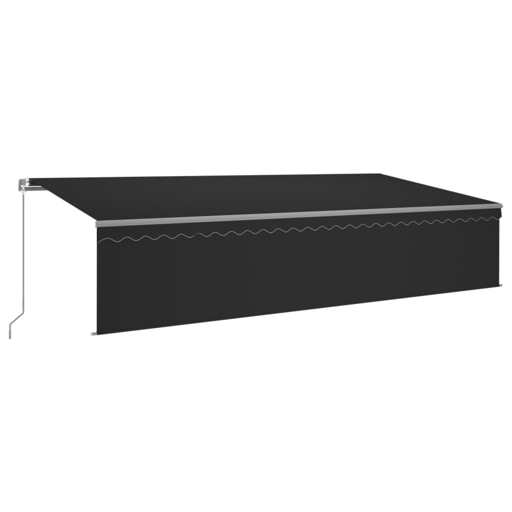 Vidaxl luifel extensible manuellement avec un rouleau aveugle 6x3 m anthracite