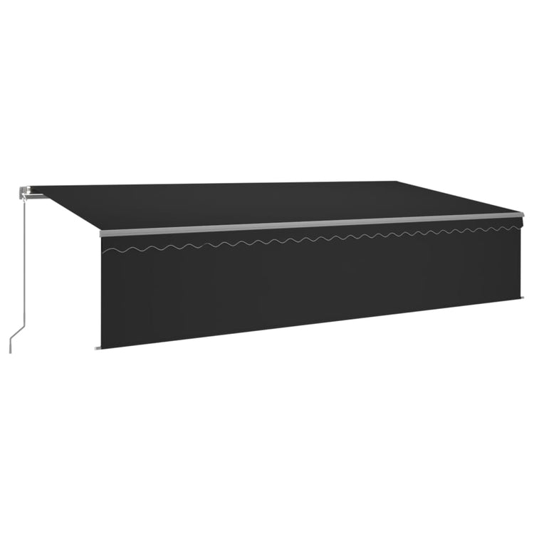 Vidaxl luifel extensible manuellement avec un rouleau aveugle 6x3 m anthracite