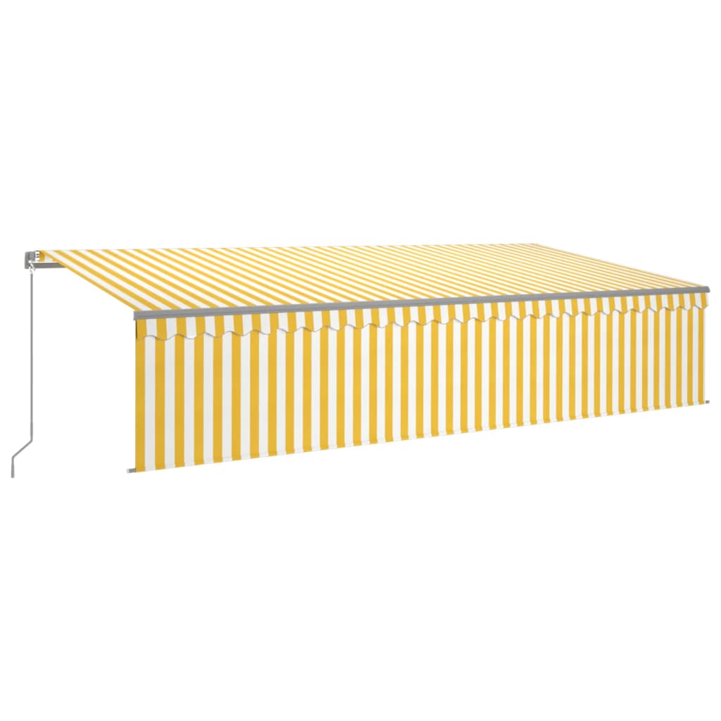 Vidaxl Luifel extensible manuellement avec un rouleau LED 6x3 m jaune blanc