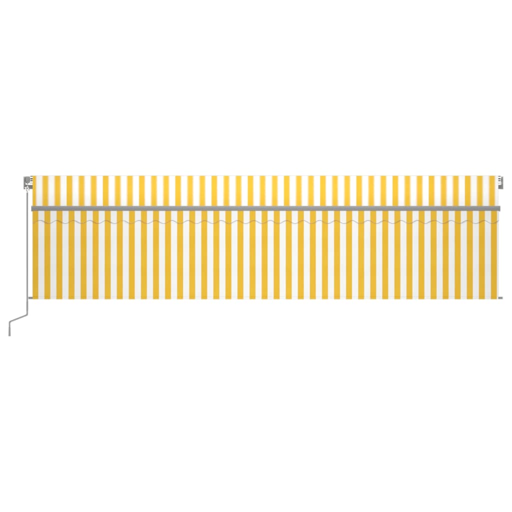 Vidaxl Luifel extensible manuellement avec un rouleau LED 6x3 m jaune blanc