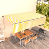 Vidaxl Luifel a automatiquement extensible avec un rouleau aveugle 6x3 m jaune et blanc
