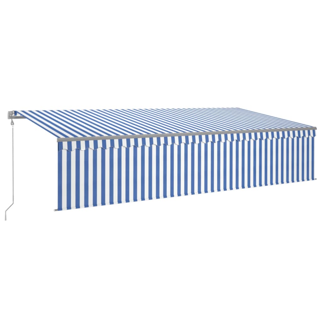 Vidaxl Luifel Capteur de vent à LED aveugle automatique 6x3 cm blanc bleu