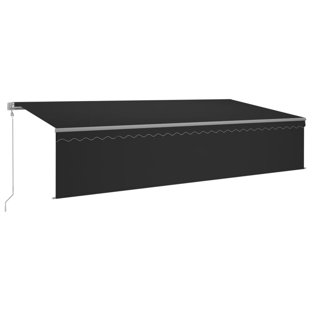 Vidaxl Luifel Capteur de vent à LED aveugle automatique 6x3 m anthracite