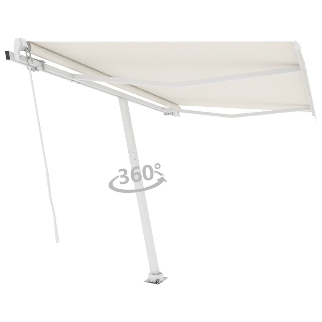 Vidaxl Luifel détaché étend manuellement la crème 300x250 cm -colore