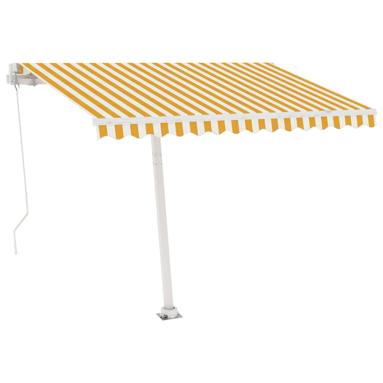 Vidaxl Luifel détaché étend manuellement 300x250 cm jaune et blanc