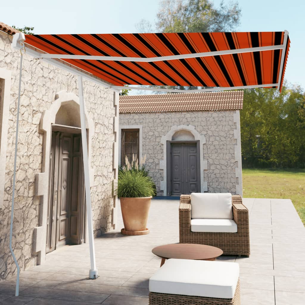 Vidaxl Luifel détaché étend manuellement 300x250 cm brun orange