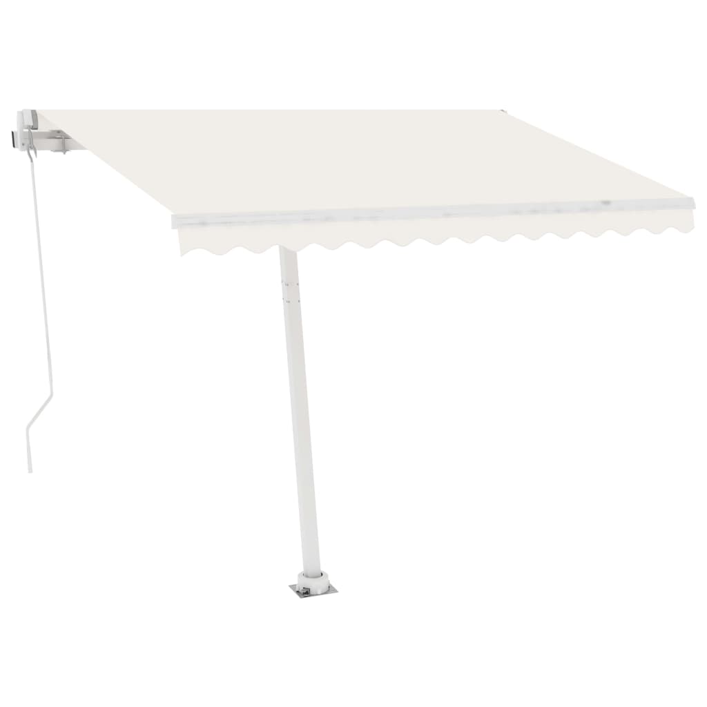 Vidaxl Luifel extensible manuellement avec la Crème LED 300x250 cm -Colored