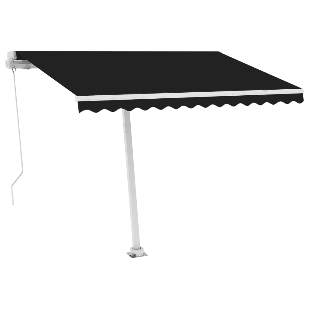 Vidaxl Luifel extensible manuellement avec une couleur anthracite LED 300x250 cm