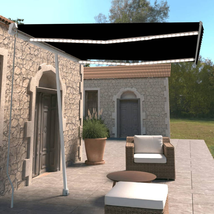 Vidaxl Luifel extensible manuellement avec une couleur anthracite LED 300x250 cm