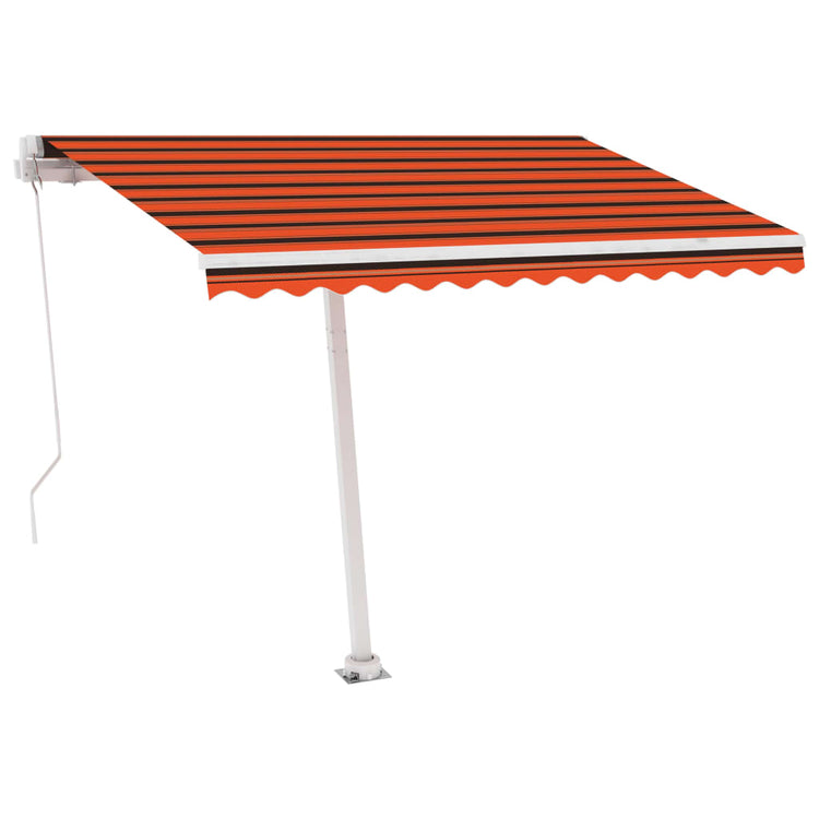 Vidaxl luifel extensible manuellement avec LED 300x250 cm orange et marron