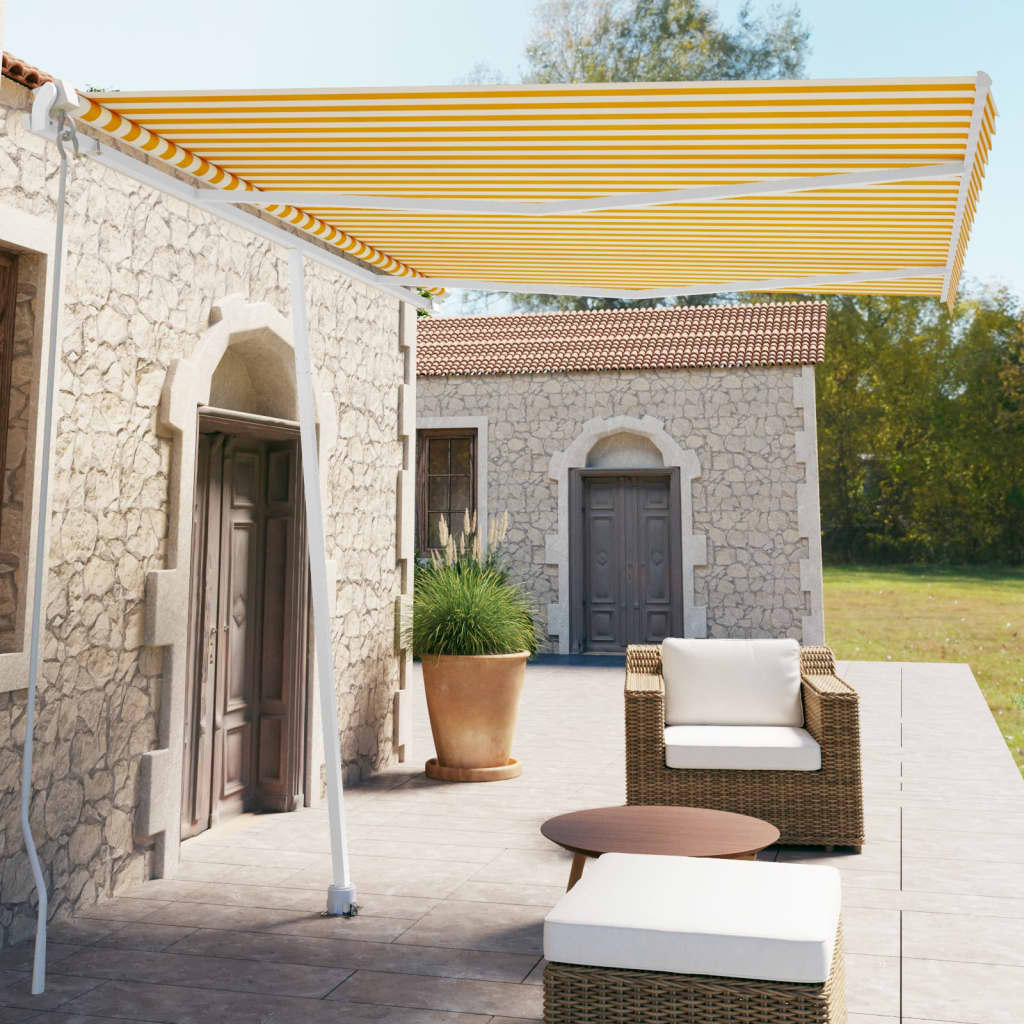 Vidaxl Laifel détaché retirer manuellement 350x250 cm jaune et blanc