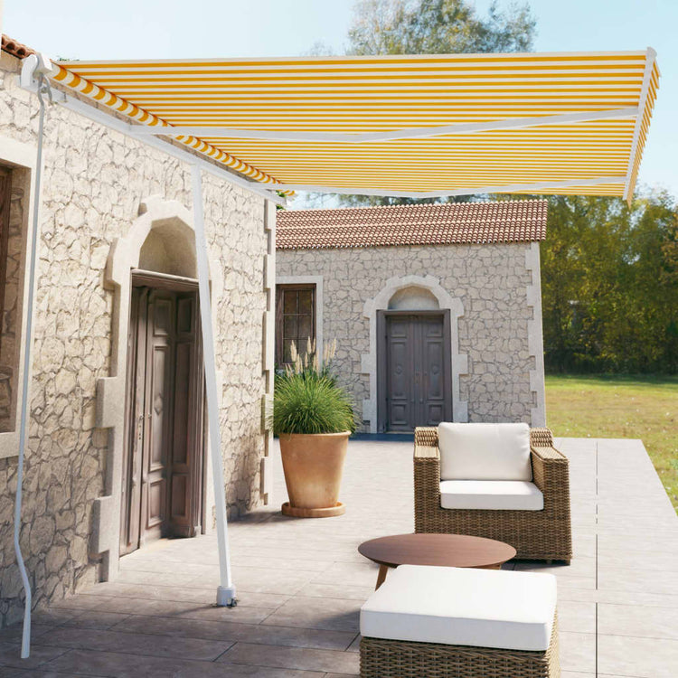 Vidaxl Laifel détaché retirer manuellement 350x250 cm jaune et blanc