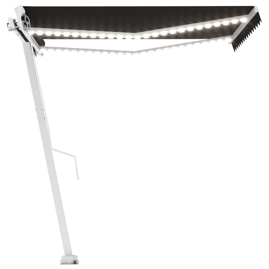 Vidaxl Luifel extensible manuellement avec une couleur anthracite LED 350x250 cm