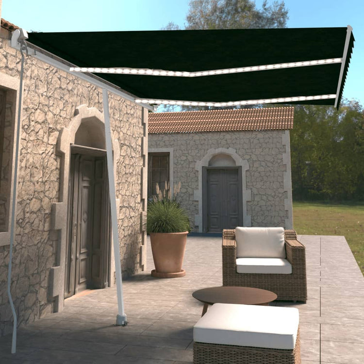 Vidaxl Luifel extensible manuellement avec une couleur anthracite LED 350x250 cm
