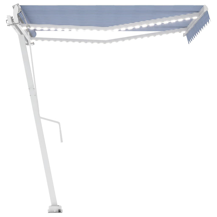 Vidaxl Laifel automatique avec led et capteur de vent 350x250 cm blanc bleu