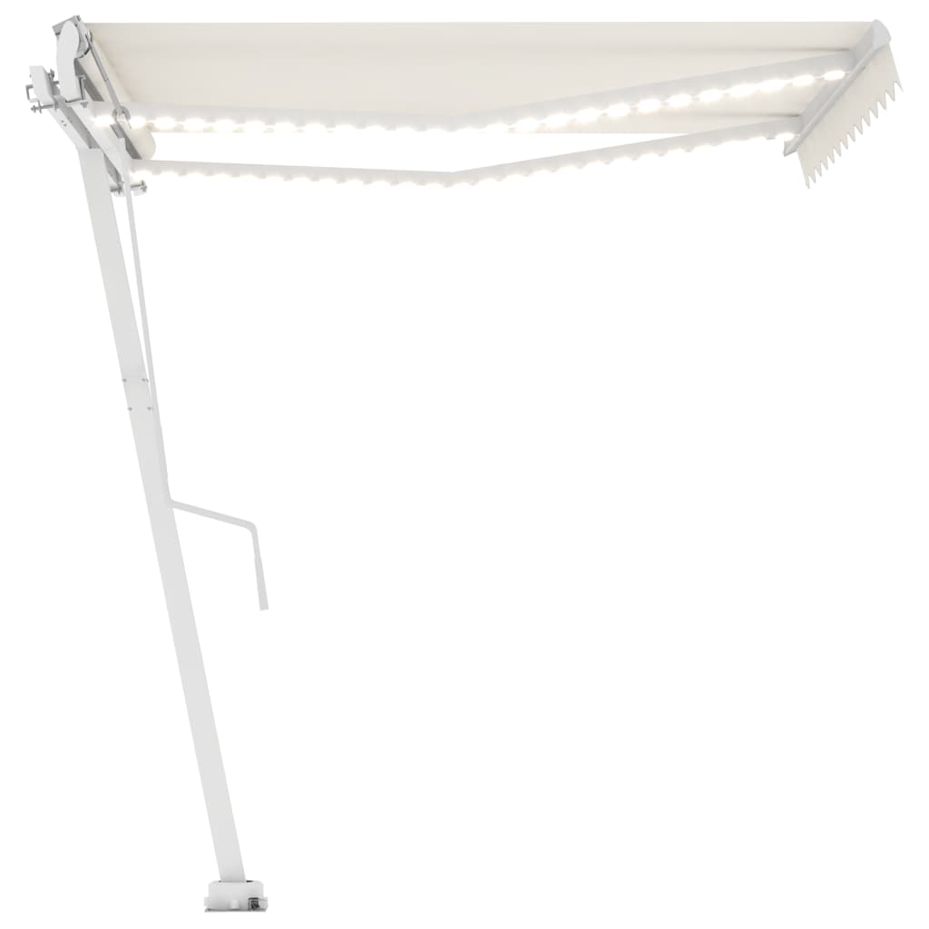 Vidaxl Luifel Automatique avec led et capteur de vent 350x250 cm couleur crème