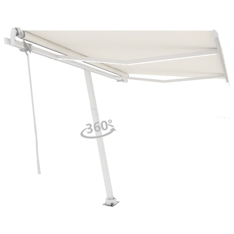 Vidaxl Luifel Automatique avec led et capteur de vent 350x250 cm couleur crème