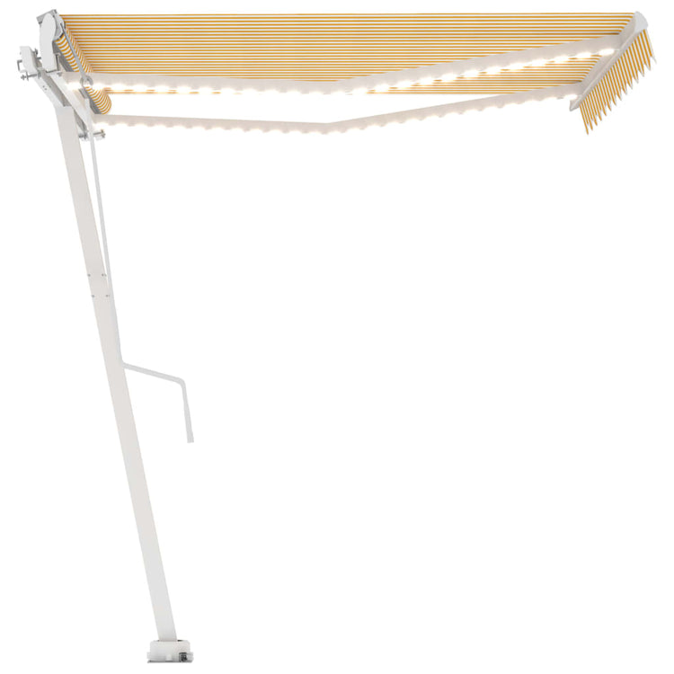 Vidaxl Luifel Automatique avec led et capteur de vent 350x250 cm jaune et blanc