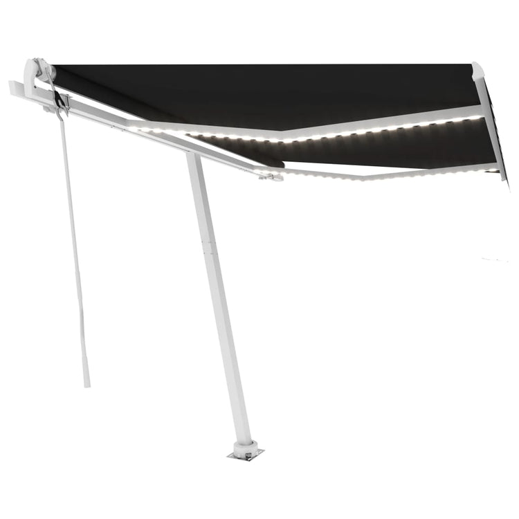 Vidaxl luifel automatique avec led et capteur de vent 350x250 cm anthracite