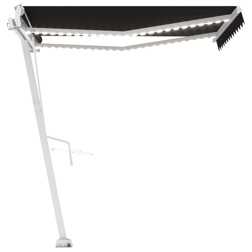Vidaxl luifel automatique avec led et capteur de vent 350x250 cm anthracite
